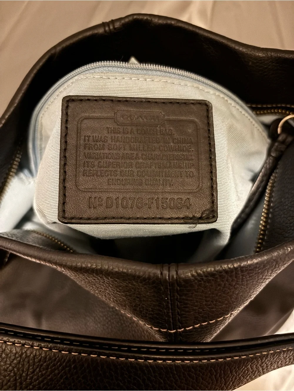 Leather Coach shoulder hand bag